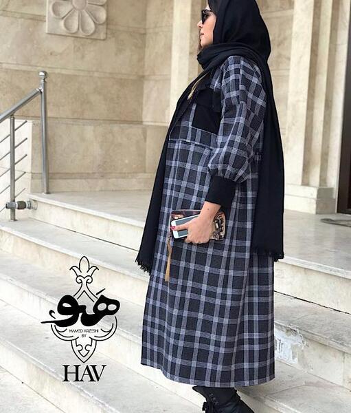 عکس مدل مانتو یقه انگلیسی بلند جلو باز