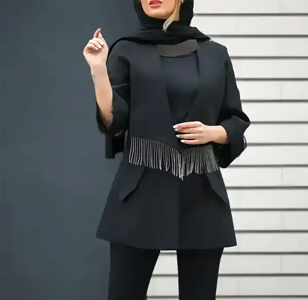 عکس مدل مانتو مشکی بلند شیک و جدید