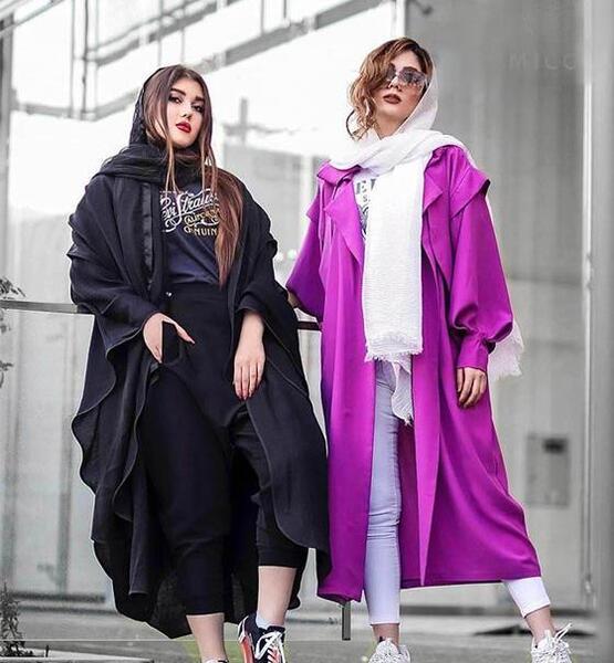 عکس مدل مانتو جلو باز بلند