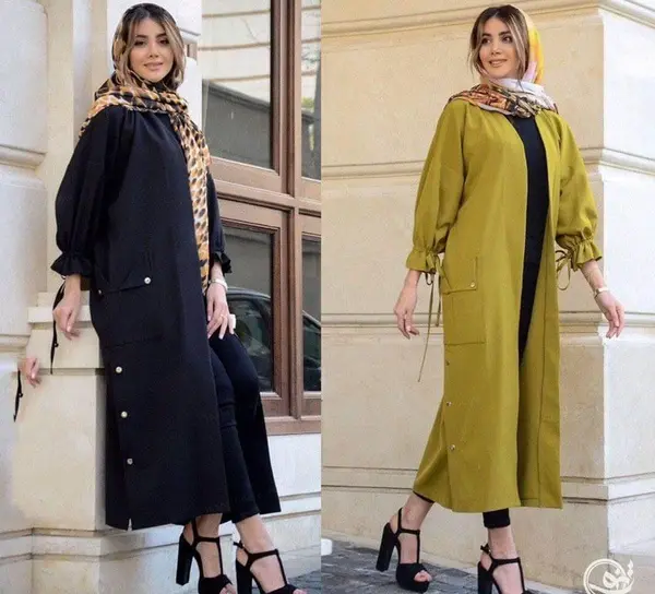 عکس مدل مانتو بلند ابروبادی مشکی