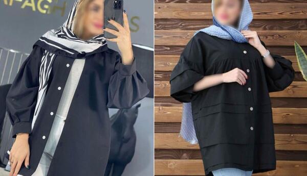 عکس مدل مانتو مشکی بلند استین مچی