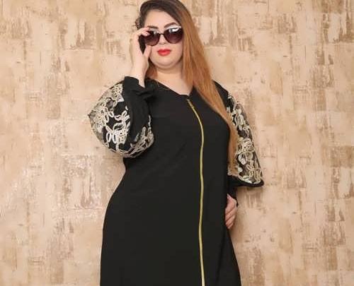 عکس مدل مانتو مشکی بلند برای افراد چاق