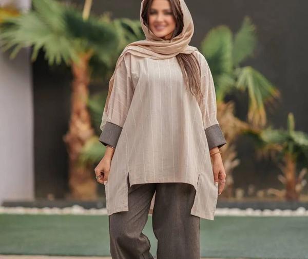 عکس مدل مانتو بلند ساده برای افراد چاق