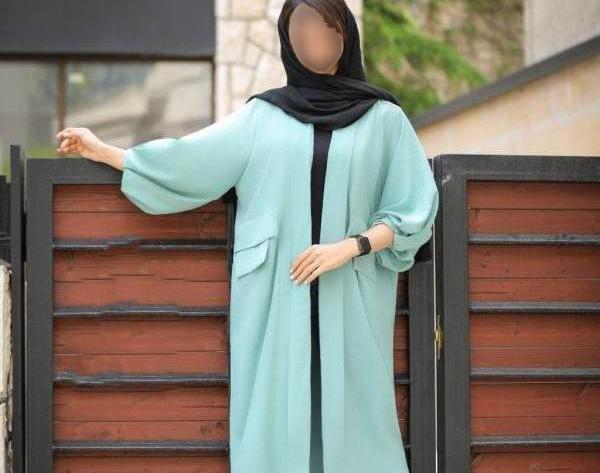 عکس مدل مانتو مجلسی بلند با پارچه ابروبادی
