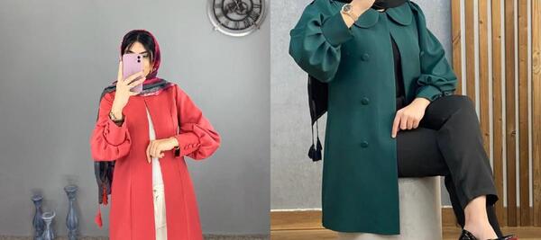 عکس مدل مانتو بلند با پارچه کرپ مازراتی