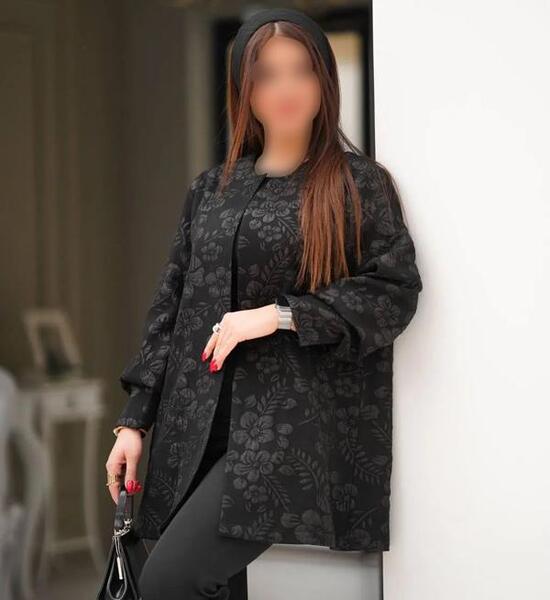 عکس مدل مانتو لمه مشکی جلو باز