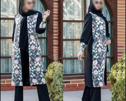 عکس مدل مانتو گیپور جلو باز جدید