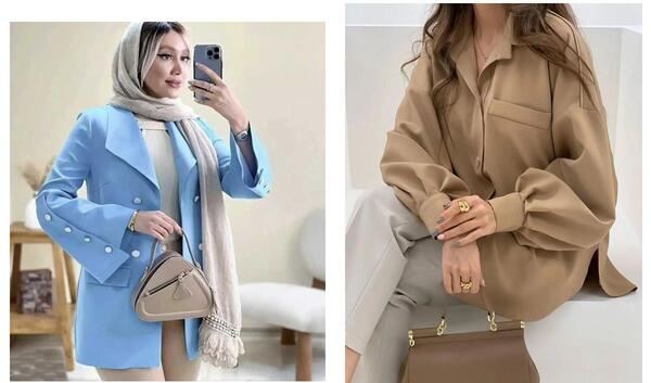 عکس مدل مانتو کرپ پفکی بلند