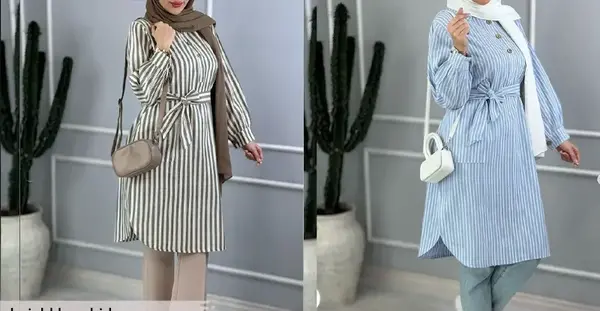 عکس مدل مانتو بلند تابستانی با پارچه نخی