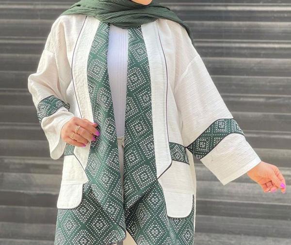 عکس مدل مانتو بلند تابستانی با پارچه نخی