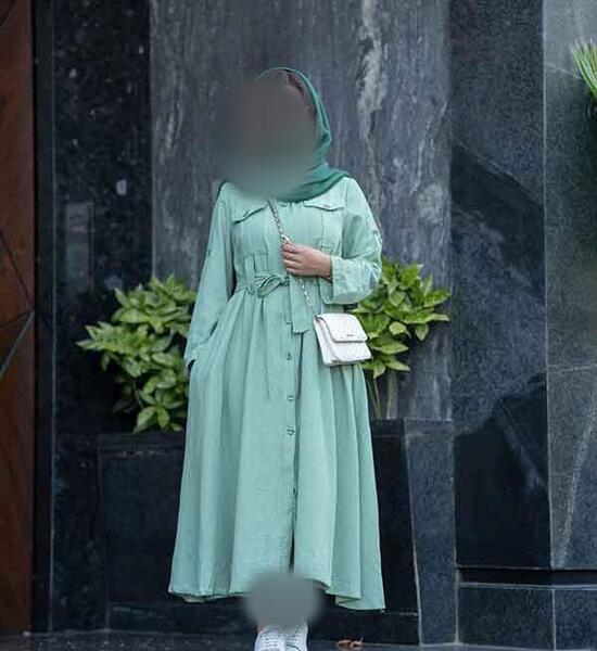 عکس مدل مانتو بلند تابستانی با پارچه نخی