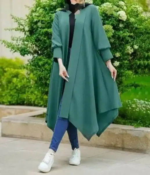 عکس مدل مانتو بلند جلو باز مجلسی