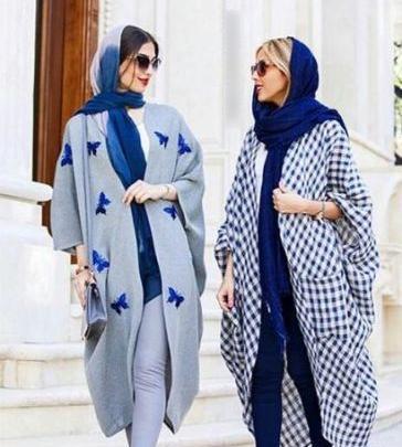 عکس مدل مانتو عبایی ایرانی جلو باز