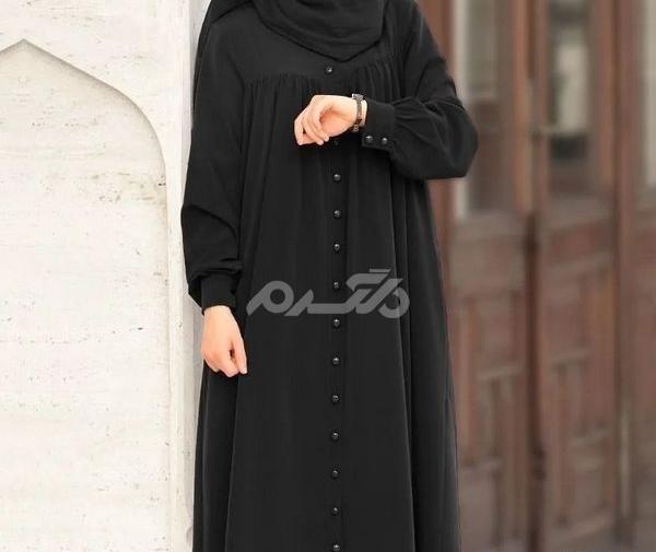عکس مدل مانتو عبایی جلو باز کوتاه