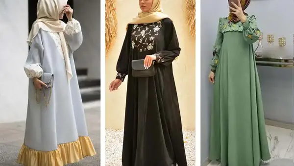 عکس مدل مانتو عبایی جلو باز کوتاه
