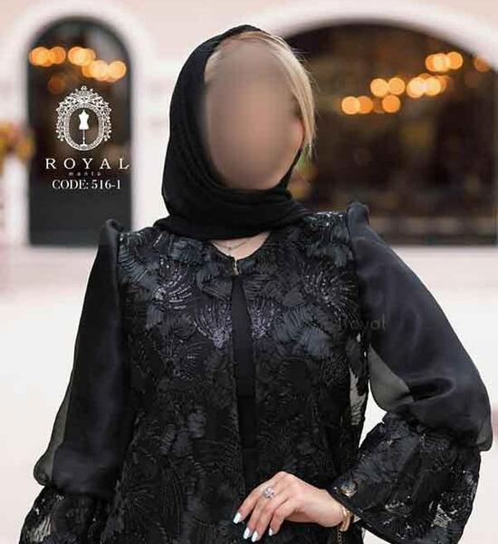 عکس مدل مانتو بلند جلو باز مشکی