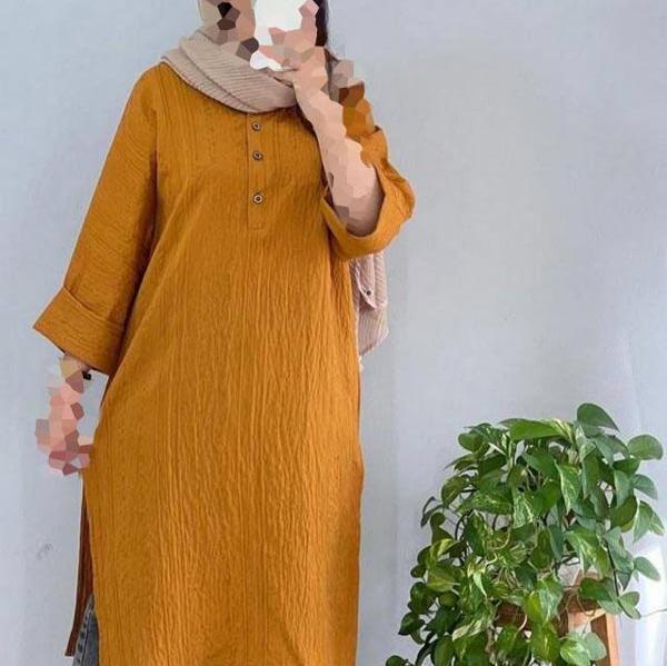 عکس مدل مانتو بلند جلو بسته پاییزی