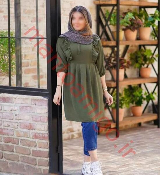 عکس مدل مانتو تابستانی جلو بسته بلند دخترانه
