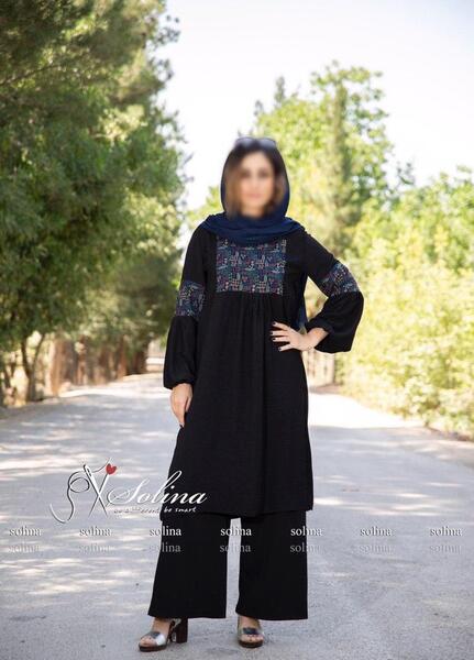 عکس مدل مانتو تابستانی جلو بسته بلند دخترانه