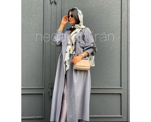 عکس مدل مانتو جلو باز بلند ساده و شیک مجلسی
