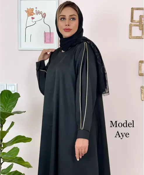 عکس مدل مانتو بلند چاک دار جلو بسته