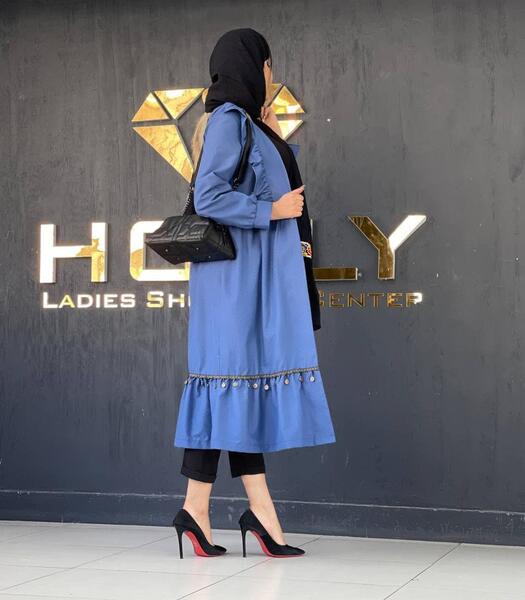 عکس مدل مانتو بلند پایین چین دار