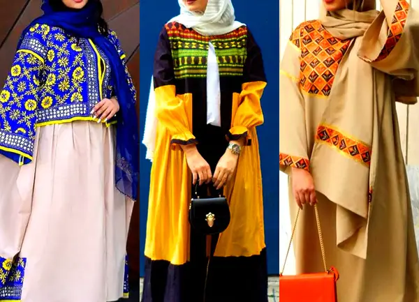 عکس مدل مانتو جلو باز سنتی دست دوز