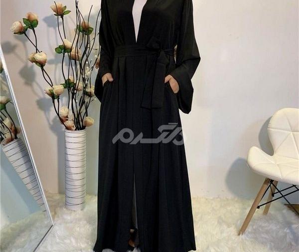 عکس مدل مانتو عبایی جلو باز ساده