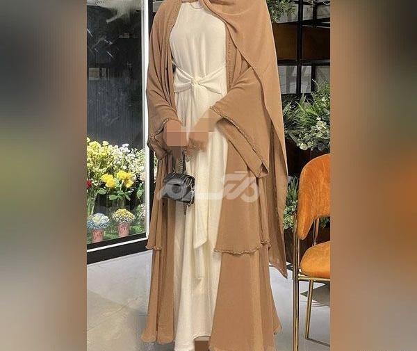عکس مدل مانتو عبایی جلو باز ساده