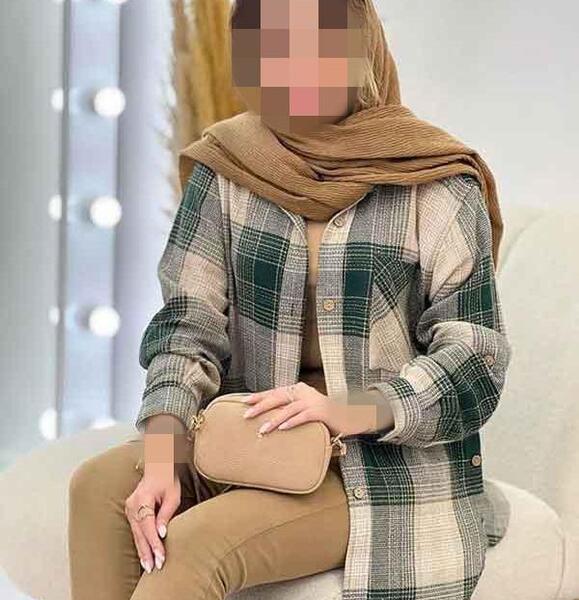 عکس مدل مانتو چهارخونه بلند پاییزی