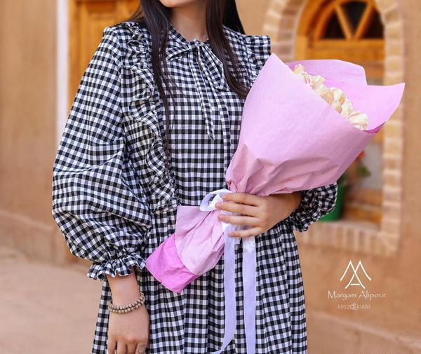 عکس مدل مانتو چهارخونه بلند پاییزی