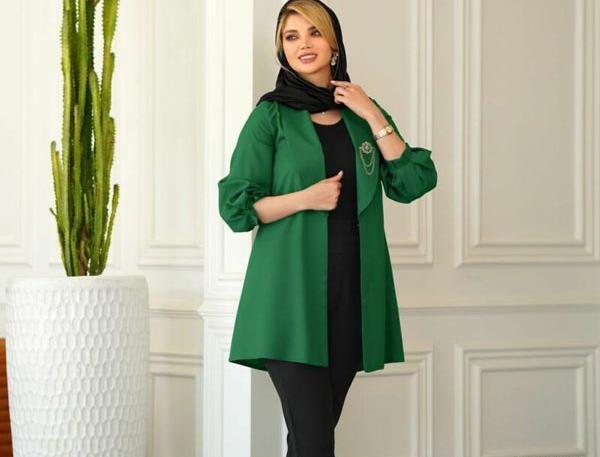 عکس مدل مانتو جلو باز با پارچه ریون