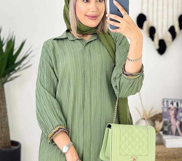 عکس مدل مانتو جلو باز با پارچه ریون