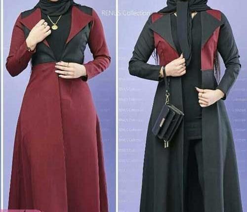 عکس مدل مانتو بلند دو تیکه جدید