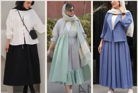 عکس مدل مانتو بلند با دامن کلوش