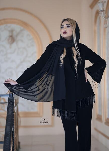 عکس مدل مانتو بلند راسته چاک دار