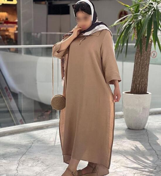 عکس مدل مانتو بلند راسته چاک دار