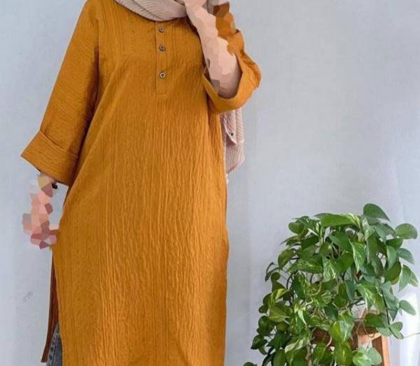 عکس مدل مانتو راسته بلند جلو بسته