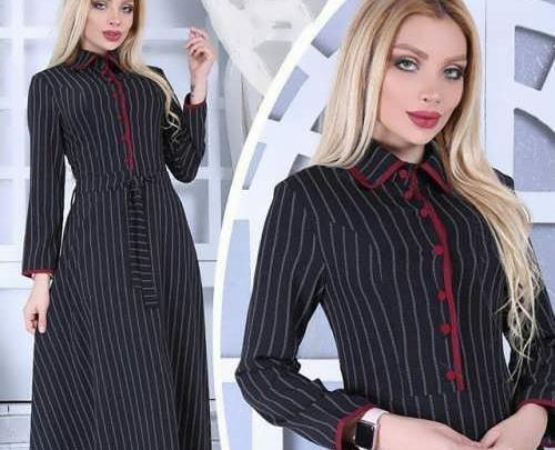 عکس مدل مانتو بلند راه راهی