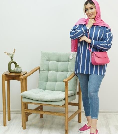عکس مدل مانتو راه راه رنگی بلند