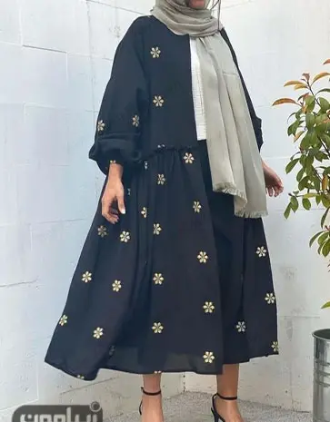 عکس مدل مانتو جلو باز با پارچه لنین طرح دار