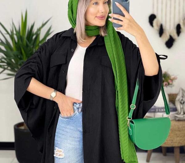 عکس مدل مانتو پانچ جلو باز کوتاه