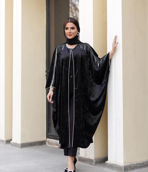 عکس مدل مانتو پانچ جلو باز مجلسی