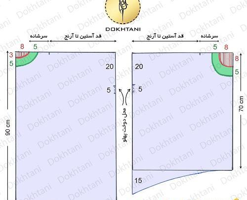 عکس الگوی مدل مانتو پانچ جلو باز