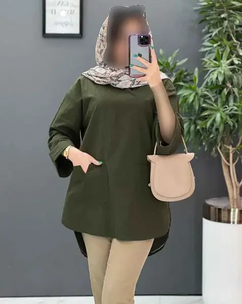 عکس مدل مانتو کیمونو جلو باز با الگو