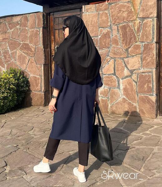 عکس مدل مانتو کیمونو جلو باز با الگو