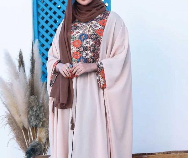 عکس مدل مانتو عبایی جلو باز با الگو