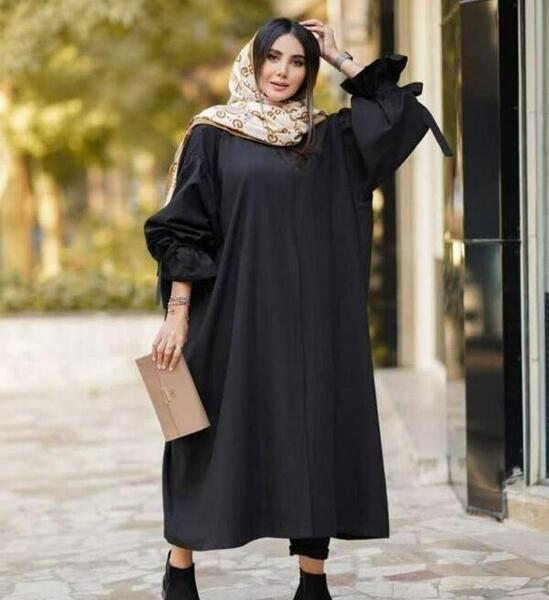 عکس مدل مانتو عبایی جلو باز با الگو