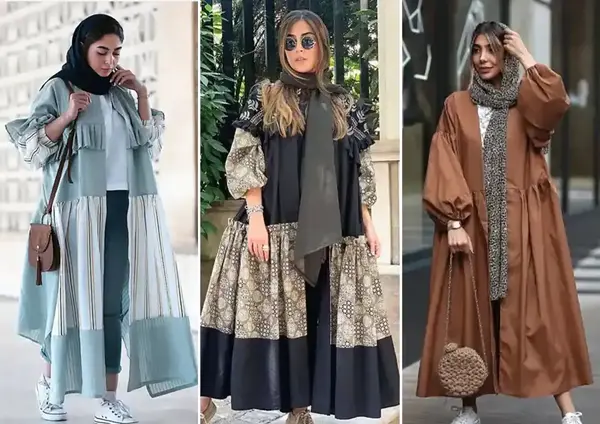 عکس جدیدترین مدل مانتو بلند جلو باز