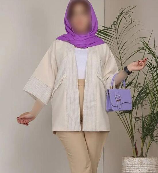 عکس مدل مانتو استین کیمونو جلو باز